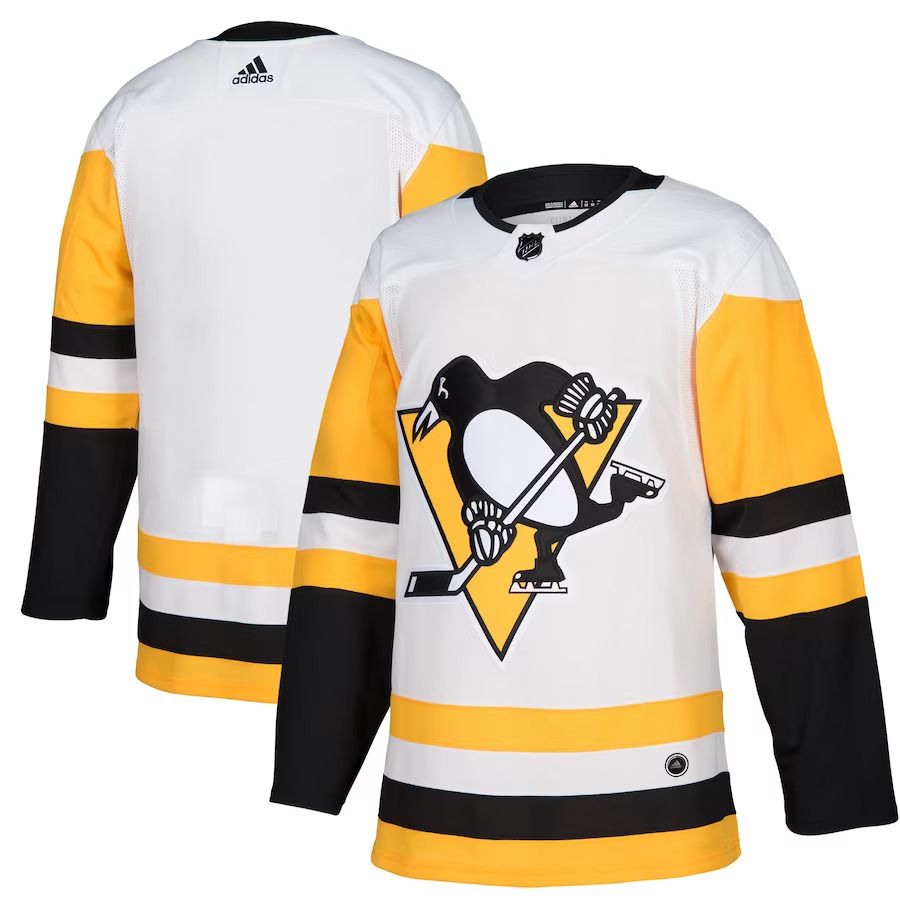 Men Pittsburgh Penguins adidas White Away Authentic Blank NHL Jersey->customized nhl jersey->Custom Jersey